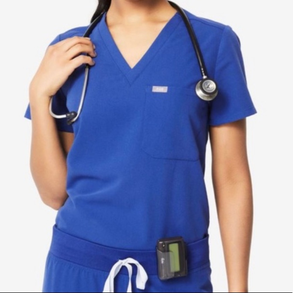 Figs Catarina Scrub Top - Blue/Purple XS